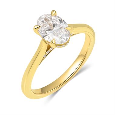 18ct Yellow Gold Oval Diamond Solitaire Engagement Ring 1.20ct thumbnail 