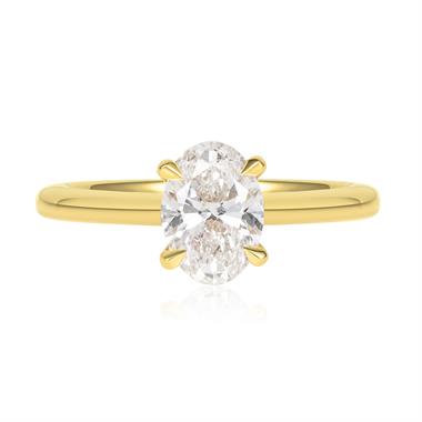 18ct Yellow Gold Oval Diamond Solitaire Engagement Ring 1.20ct thumbnail
