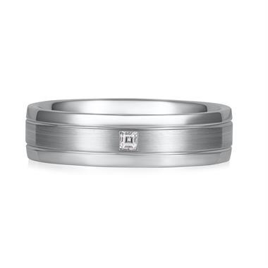 Platinum Diamond Set Wedding Ring 0.05ct thumbnail