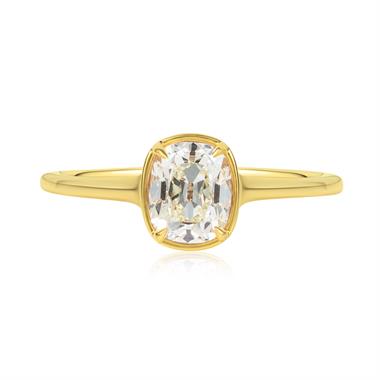 18ct Yellow Gold Old Mine Cut Diamond Solitaire Engagement Ring 1.00ct thumbnail