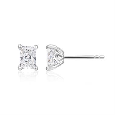 18ct Yellow Gold Lab Grown Radiant-Cut Diamond Earrings 1.40ct thumbnail 
