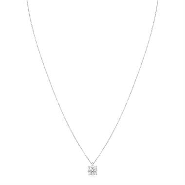 18ct White Gold Lab Grown Round Diamond Necklace 1.50ct thumbnail