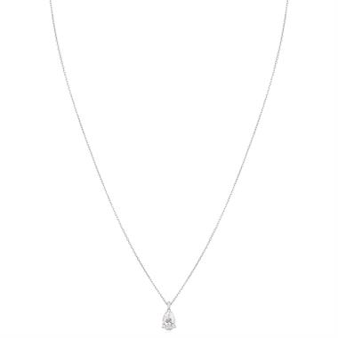 18ct White Gold Lab Grown Pear Shape Diamond Necklace 1.00ct thumbnail