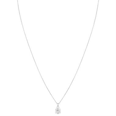18ct White Gold Lab Grown Pear Shape Diamond Necklace 1.50ct thumbnail