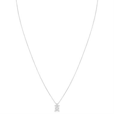 18ct White Gold Lab Grown Radiant-Cut Diamond Necklace 1.00ct thumbnail
