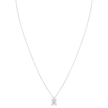 18ct White Gold Lab Grown Radiant-Cut Diamond Necklace 1.50ct thumbnail