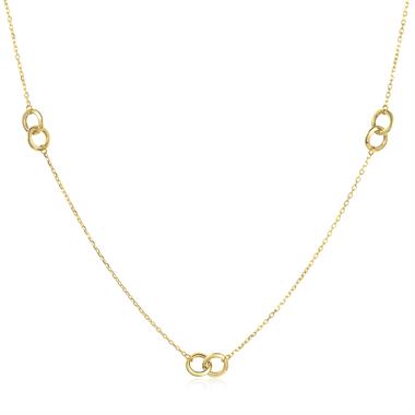 Union 18ct Yellow Gold Triple Ring Necklace thumbnail 