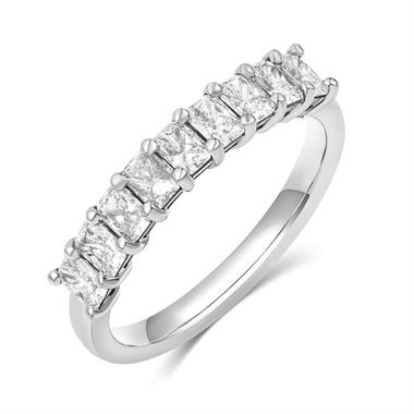Platinum Radiant Diamond Half Eternity Ring 1.00ct thumbnail 
