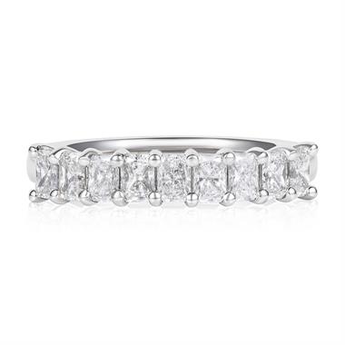 Platinum Radiant Diamond Half Eternity Ring 1.00ct thumbnail