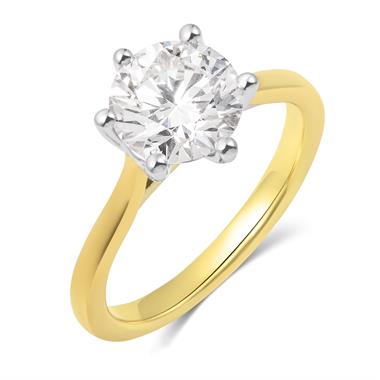 18ct Yellow Gold Lab Grown Round Diamond Engagement Ring 2.00ct thumbnail 