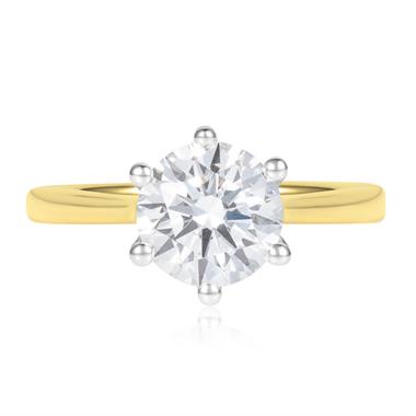 18ct Yellow Gold Lab Grown Round Diamond Engagement Ring 2.00ct thumbnail