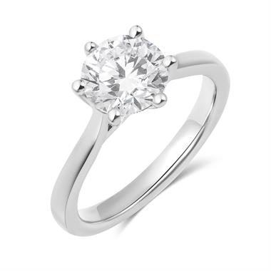 Platinum Lab Grown Round Diamond Engagement Ring 1.50ct thumbnail 