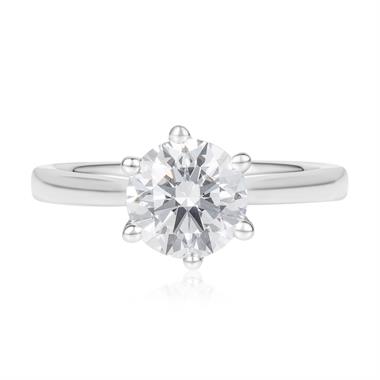 Platinum Lab Grown Round Diamond Engagement Ring 1.50ct thumbnail