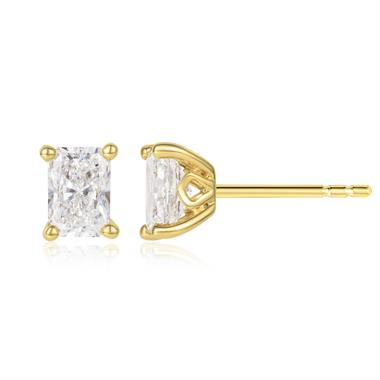 18ct White Gold Lab Grown Radiant-Cut Diamond Earrings 1.40ct thumbnail 