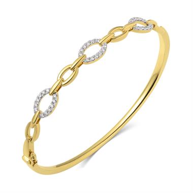Artemis 18ct Yellow Gold Diamond Bangle thumbnail
