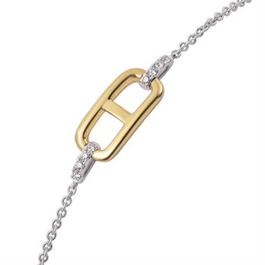 Artemis 18ct White and Yellow Gold Diamond Bracelet thumbnail
