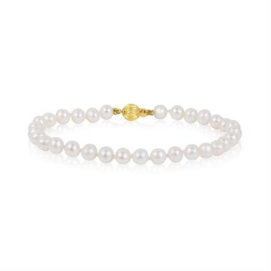 18ct Yellow Gold Freshwater Pearl Bracelet 5.0-5.5mm | 19cm thumbnail 