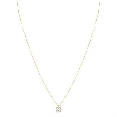 18ct Yellow Gold Lab Grown Round Diamond Necklace 1.00ct thumbnail