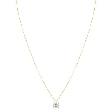 18ct Yellow Gold Lab Grown Round Diamond Necklace 1.50ct thumbnail