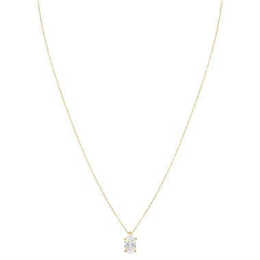 18ct Yellow Gold Lab Grown Oval-Cut Diamond Necklace 1.50ct thumbnail