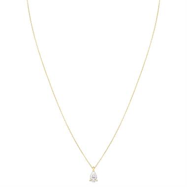 18ct Yellow Gold Lab Grown Pear Shape Diamond Necklace 1.00ct thumbnail