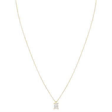 18ct Yellow Gold Lab Grown Radiant-Cut Diamond Necklace 1.00ct thumbnail