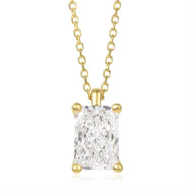 18ct Yellow Gold Lab Grown Radiant-Cut Diamond Necklace 1.50ct thumbnail 