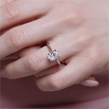 Platinum Oval Diamond Solitaire Engagement Ring 2.01ct thumbnail