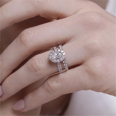 Platinum Oval Diamond Halo Engagement Ring 1.54ct thumbnail