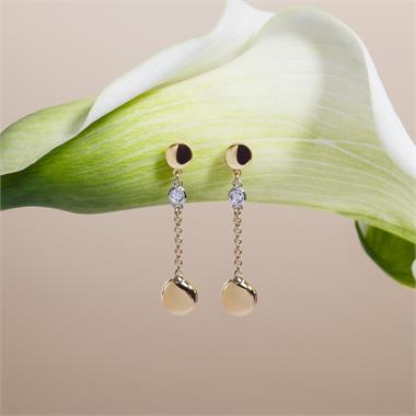 Pebble 18ct Yellow Gold Diamond Drop Earring thumbnail