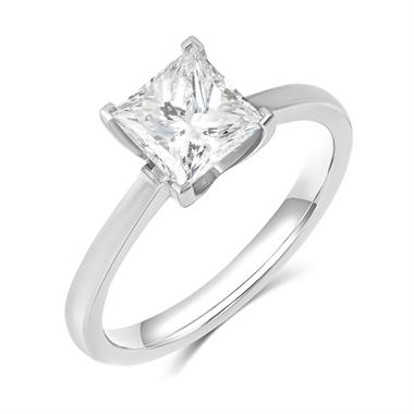 Platinum Princess Cut Diamond Solitaire Engagement Ring 1.50ct thumbnail