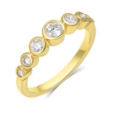 18ct Yellow Gold Graduated Bezel Set Diamond Ring 0.50ct thumbnail 