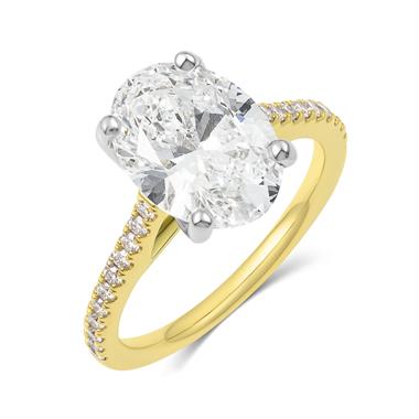 18ct Yellow Gold Lab Grown Oval Diamond Engagement Ring 3.00ct thumbnail
