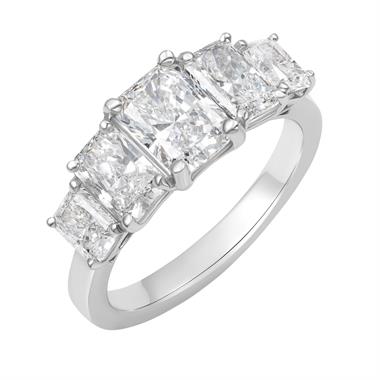 Platinum Lab Grown Radiant Cut Diamond Engagement Ring 2.90ct thumbnail