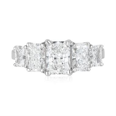 Platinum Lab Grown Radiant Cut Diamond Engagement Ring 2.90ct thumbnail