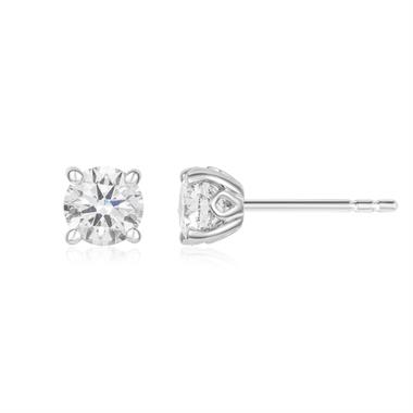 18ct White Gold Lab Grown Round Diamond Earrings 1.40ct thumbnail