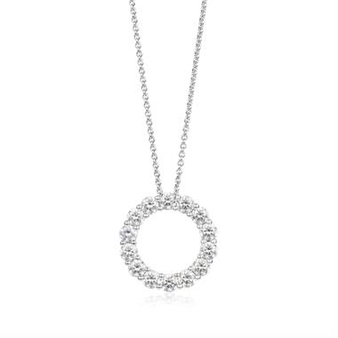18ct White Gold Diamond Circle Necklace thumbnail