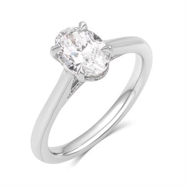 Platinum Oval Diamond Solitaire Engagement Ring 1.20ct thumbnail 