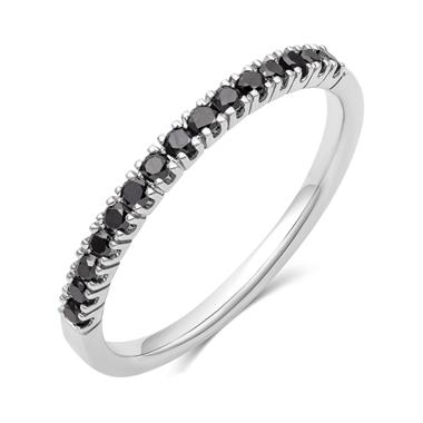 Platinum Black Diamond Half Eternity Ring 0.29ct thumbnail 