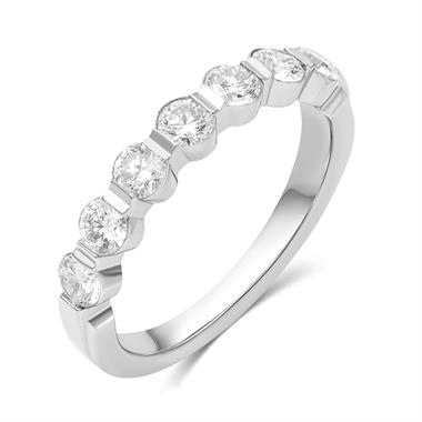 Platinum Modern Bar Set Diamond Eternity Ring 0.75ct thumbnail 