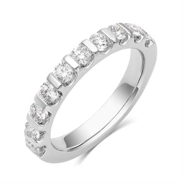 Platinum Classic Bar Set Diamond Eternity Ring 0.75ct thumbnail 