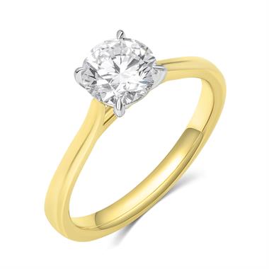 18ct Yellow Gold Lab Grown Round Diamond Engagement Ring 1.00ct thumbnail 