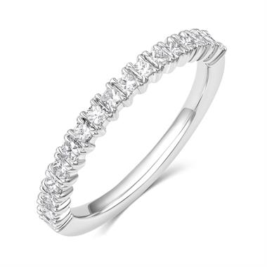 Platinum Princess Cut Diamond Claw Set Eternity Ring 0.50ct  thumbnail 