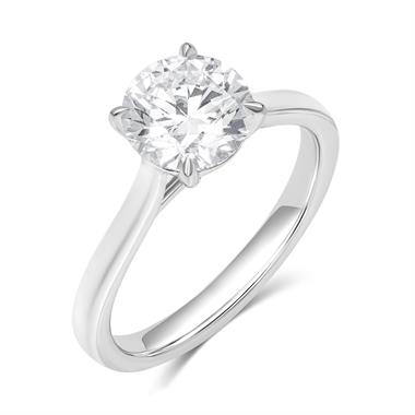 Platinum Lab Grown Round Diamond Engagement Ring 1.50ct thumbnail 