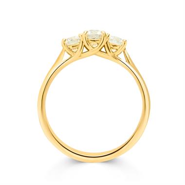 18ct Yellow Gold Diamond Three Stone Engagement Ring 0.80ct thumbnail