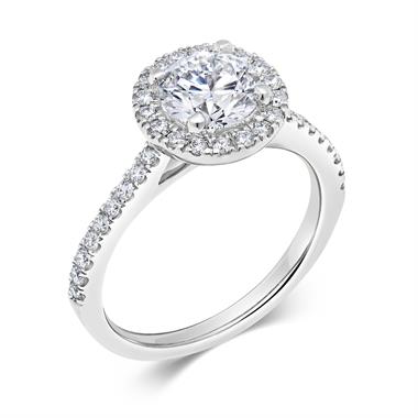 Platinum Diamond Halo Engagement Ring 1.40ct thumbnail
