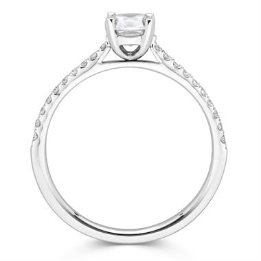 Platinum Cushion Cut Diamond Solitaire Engagement Ring 0.70ct thumbnail