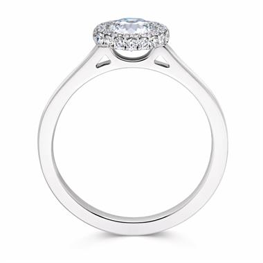 Platinum Collet Detail Diamond Halo Engagement Ring 0.69ct thumbnail
