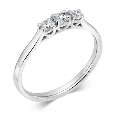 Platinum Diamond Three Stone Engagement Ring 0.25ct thumbnail 