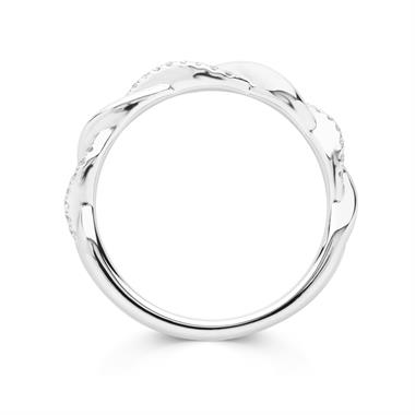 Platinum Plait Design Diamond Set Wedding Ring 0.14ct thumbnail